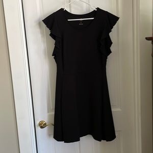 Kate Spade Black dress with ruffle sleeves. Heavy weight fabric.
